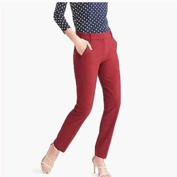 J. Crew Factory Pants & Jumpsuits J Crew Slim Cropped Burgundy Ruby